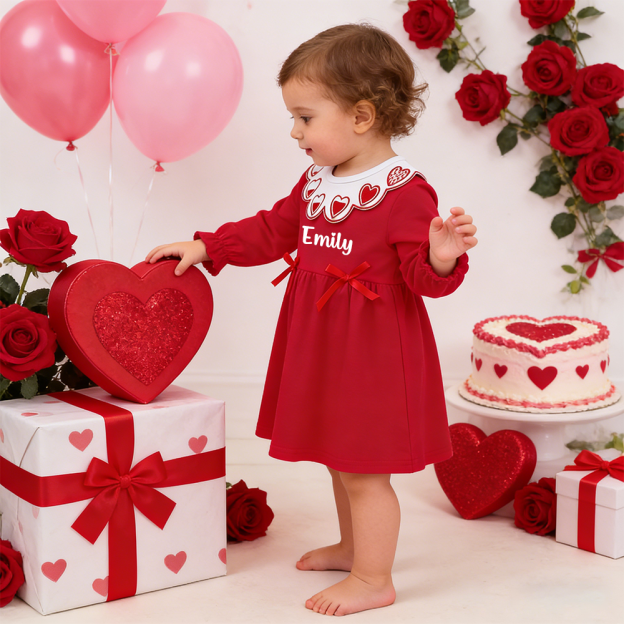 Personalized Girl Valentine's Day Heart Dress| YESVa13