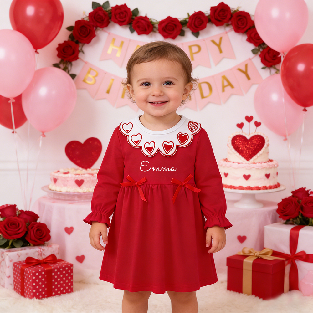 Personalized Girl Valentine's Day Heart Dress| YESVa13