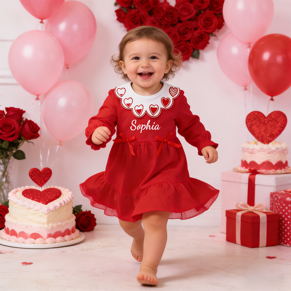 Personalized Girl Valentine's Day Heart Dress| YESVa13