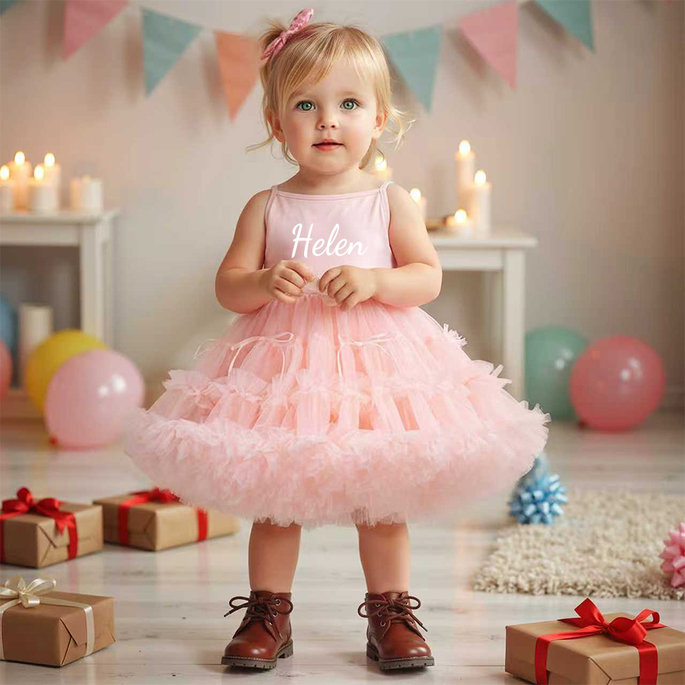 Personalized Girl Sleeveless Strap TUTU Dress| Dress41