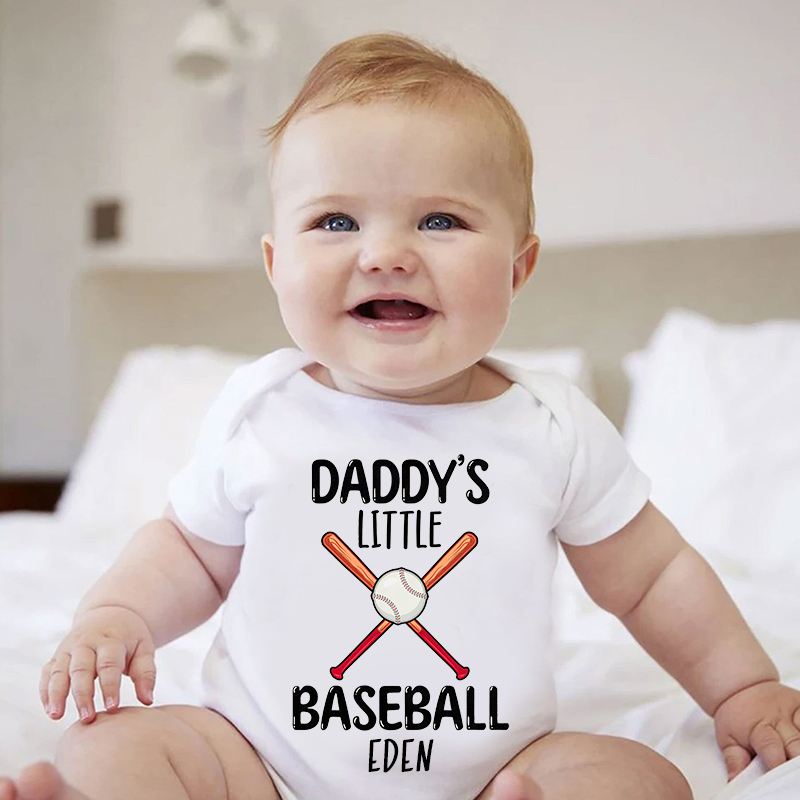 Personalized Daddy's Little Baseball Buddy Cozy Onesie| BBcloth2206