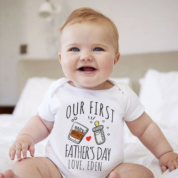 Personalized Our First Father's Day Cozy Onesie| BBcloth2220