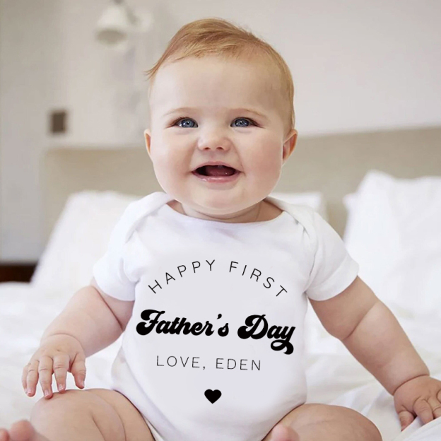 Personalized Happy First Father's Day Cozy Onesie| BBcloth2219