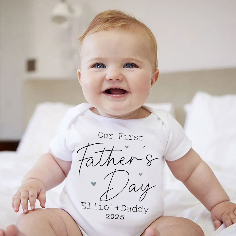 Personalized Happy First Father's Day Cozy Onesie| BBcloth2222