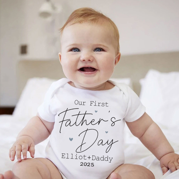 Personalized Happy First Father's Day Cozy Onesie| BBcloth2222