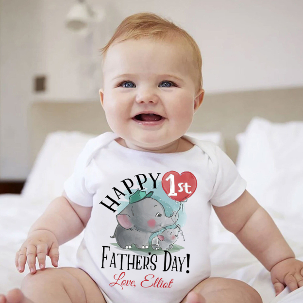 Personalized Happy First Father's Day Cozy Onesie| BBcloth2225