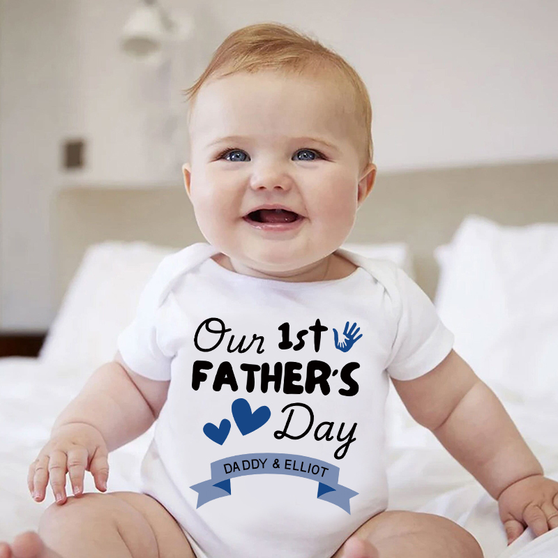 Personalized Happy First Father's Day Cozy Onesie| BBcloth2227