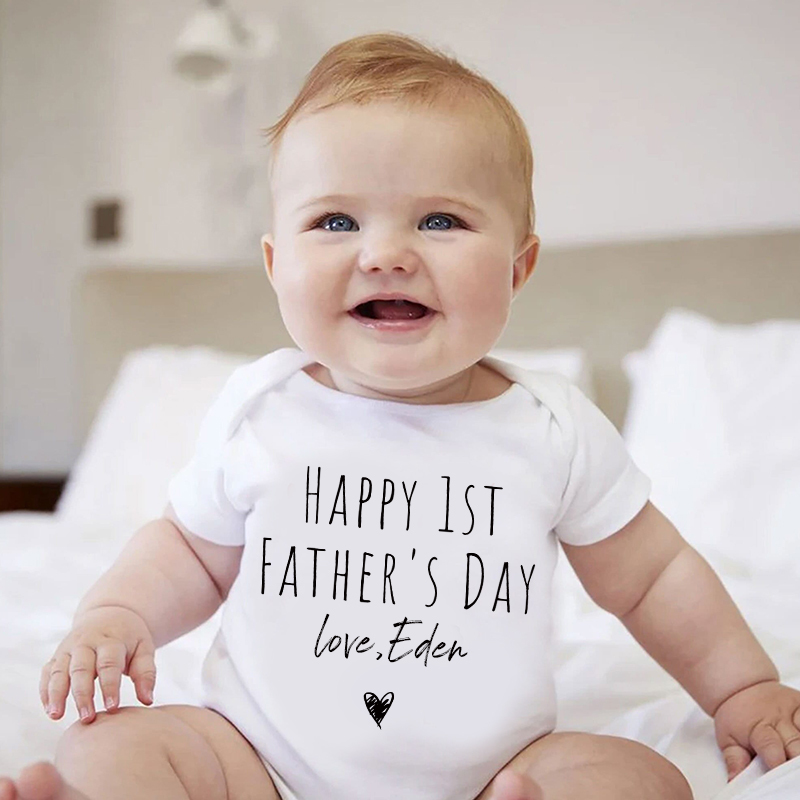 Personalized Happy First Father's Day Baby Cozy Onesie| BBcloth2231