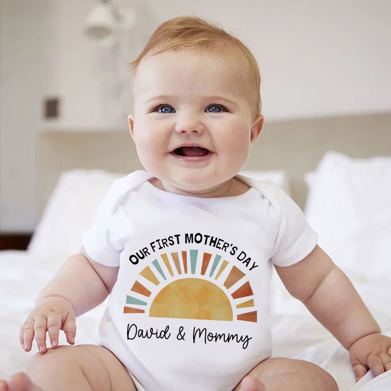 Personalized First Mother's Day Baby Cozy Onesie| BBcloth2212