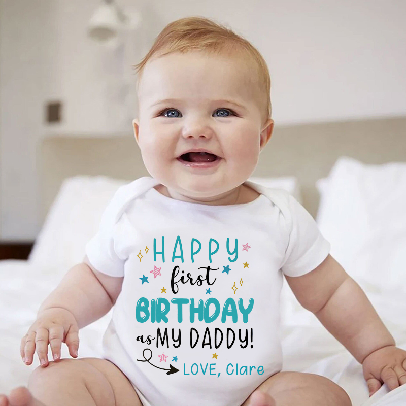 Personalized First Birthday as My Daddy Cozy Onesie| BBcloth2205