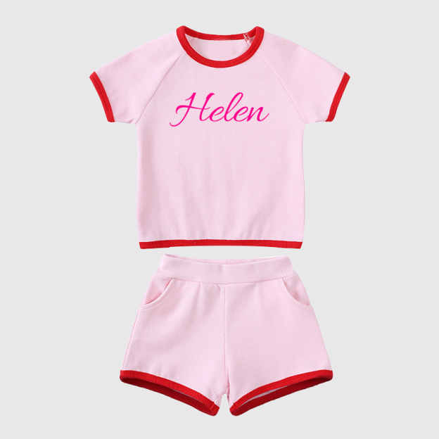 Personalized Kids Summer Name Toddler Shorts Set| Cloth219