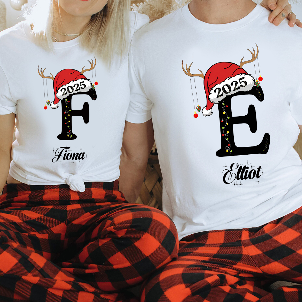 Personalized Family Christmas Monogrammed Name T-Shirt| Match0424