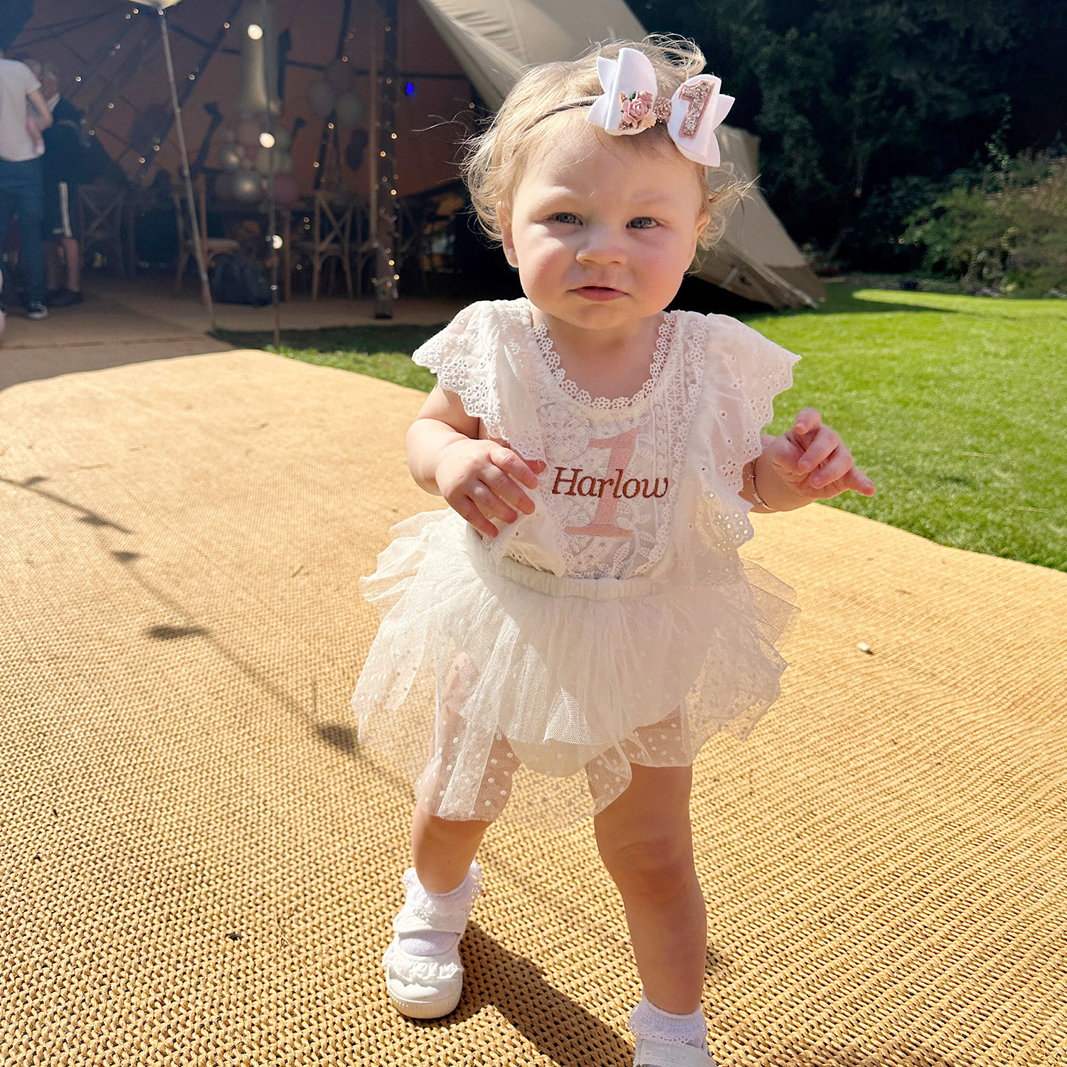 Personalized Baby Girl 1st Birthday Embroidered Romper| BBCloth87