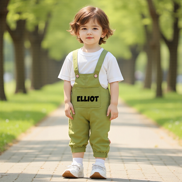 Personalized Kids Multicolor Cozy Overalls| Pants15