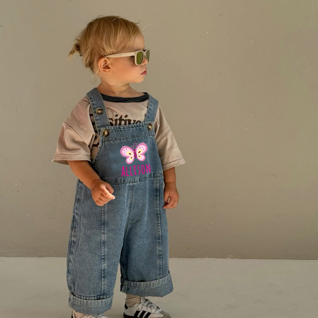 Personalized Kids Oversized Denim Loose Overalls| Pants0703