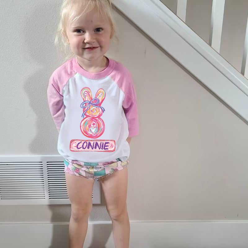 Personalized Kids Easter Bunny Long Sleeves Shirt| Cloth12442