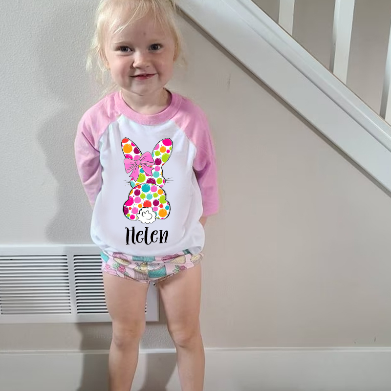 Personalized Kids Easter Bunny Long Sleeves Shirt| Cloth12443