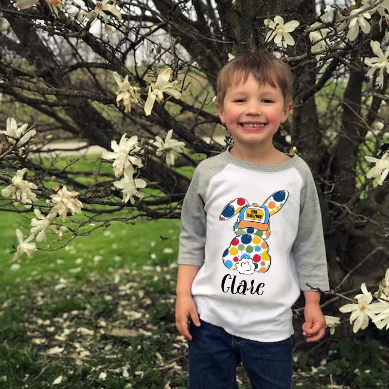 Personalized Kids Easter Bunny Long Sleeves Shirt| Cloth12443