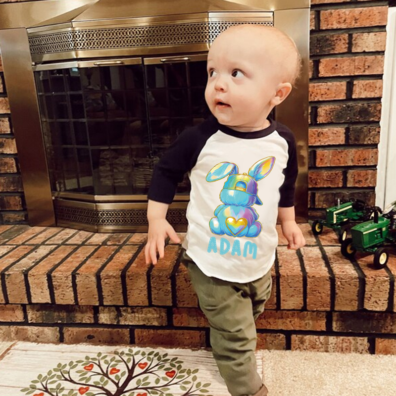 Personalized Kids Easter Bunny Long Sleeves Shirt| Cloth12444