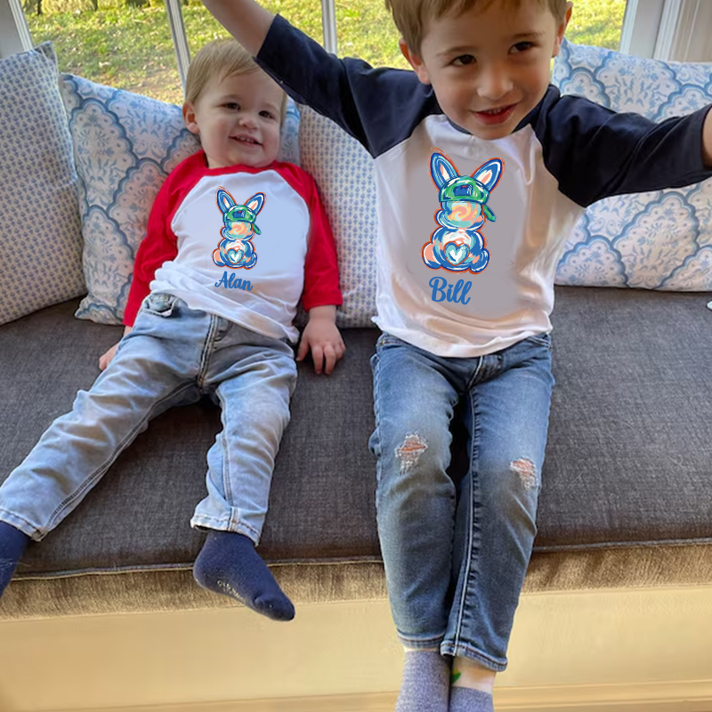 Personalized Kids Easter Bunny Long Sleeves Shirt| Cloth12438