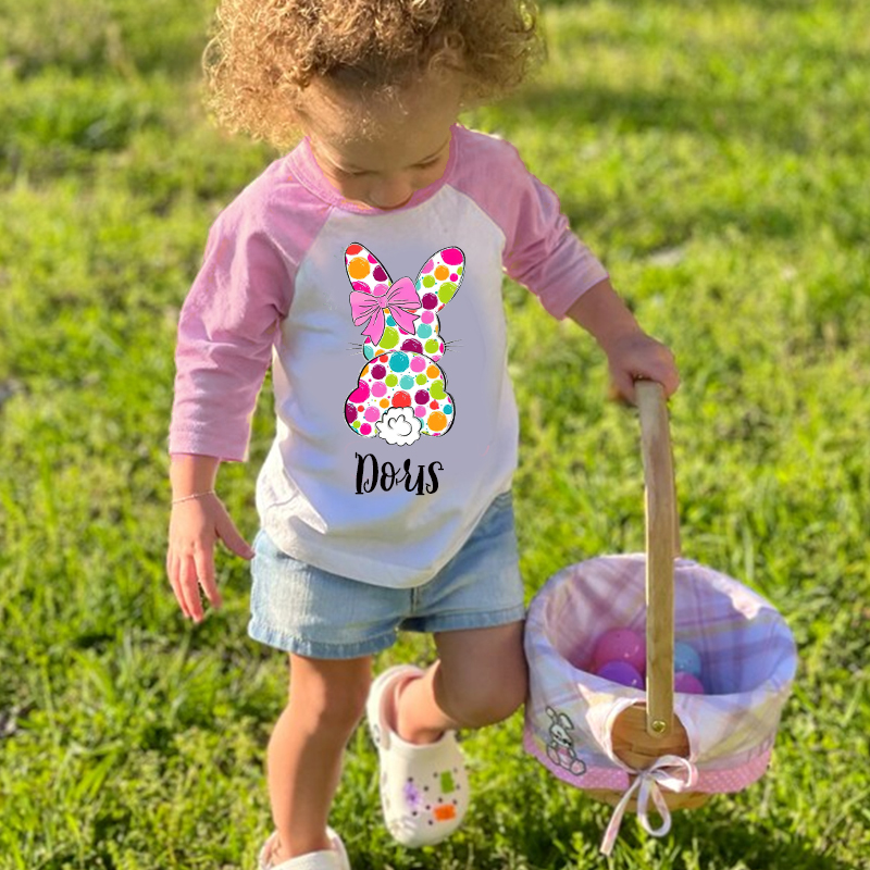 Personalized Kids Easter Bunny Long Sleeves Shirt| Cloth12443