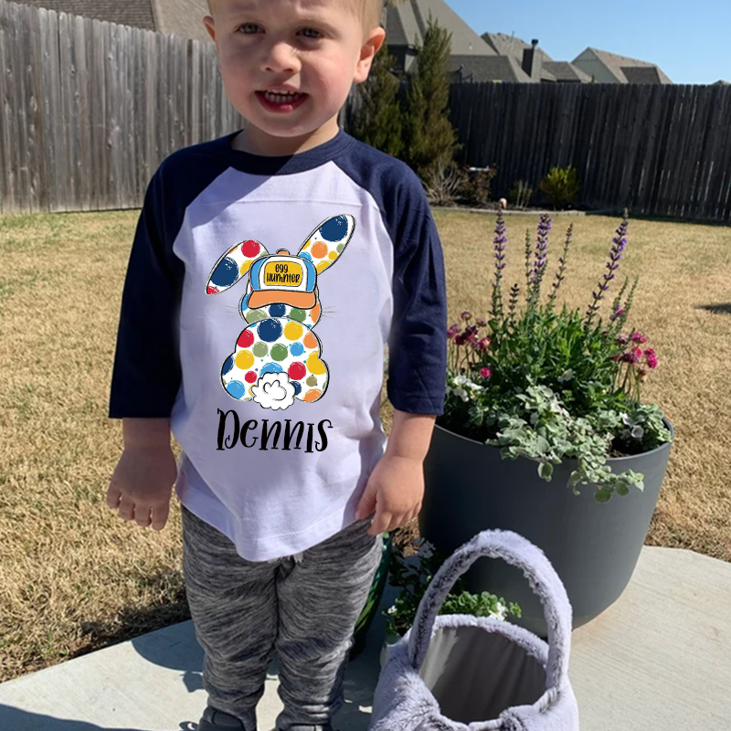Personalized Kids Easter Bunny Long Sleeves Shirt| Cloth12443