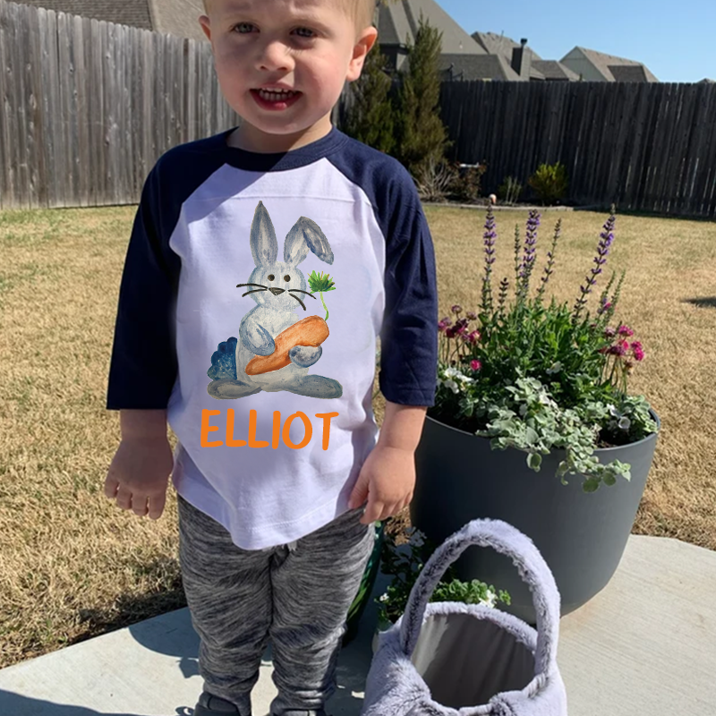 Personalized Kids Easter Bunny Long Sleeves Shirt| Cloth12445