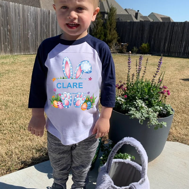 Personalized Kids Easter Bunny Long Sleeve Shirt| Cloth12436