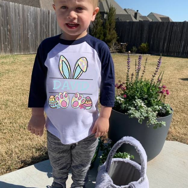 Personalized Kids Alphabet Bunny Long Sleeve Shirt| Cloth 12434