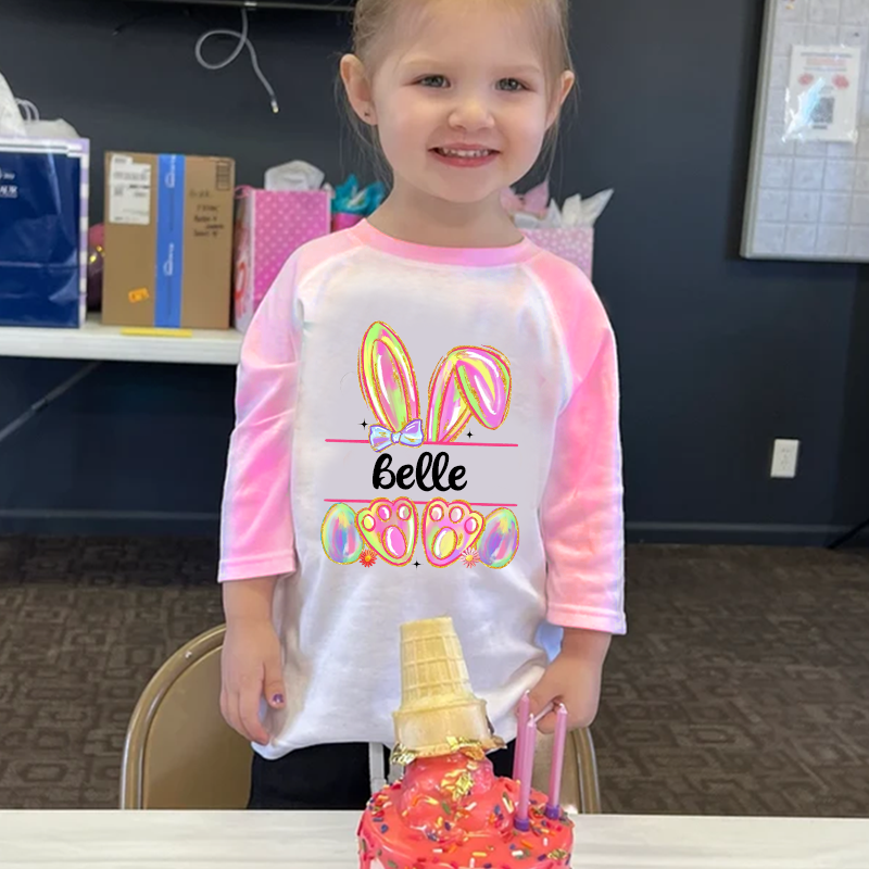Personalized Kids Easter Bunny Long Sleeves Shirt| Cloth12441