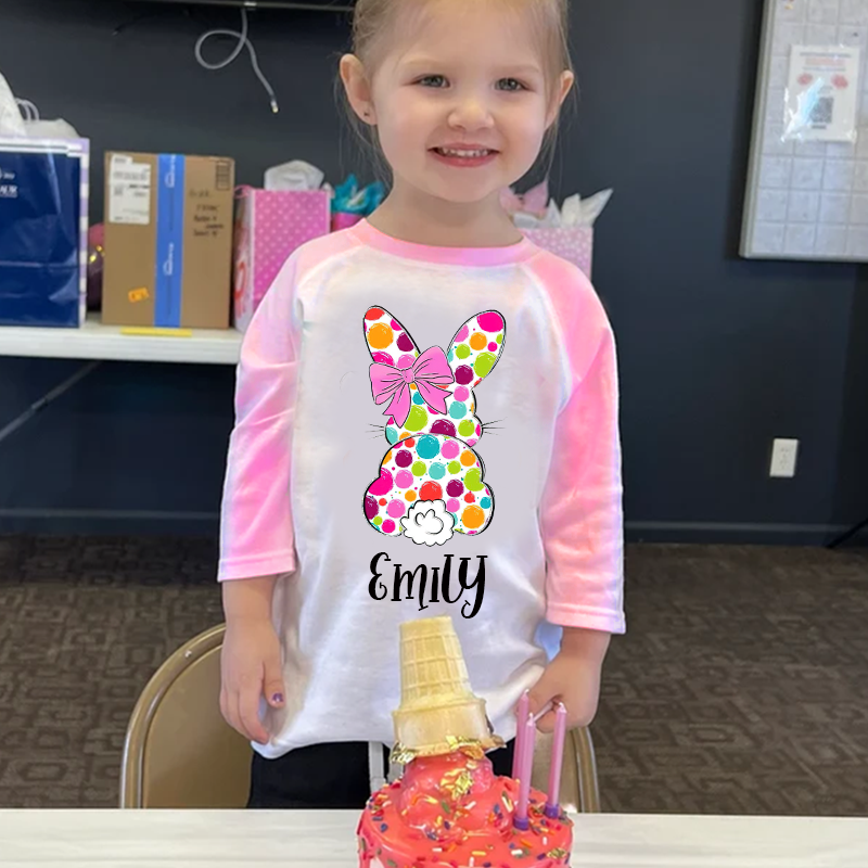 Personalized Kids Easter Bunny Long Sleeves Shirt| Cloth12443