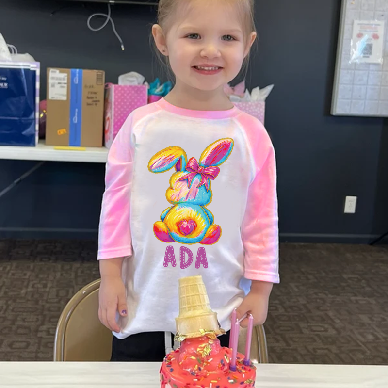 Personalized Kids Easter Bunny Long Sleeves Shirt| Cloth12444