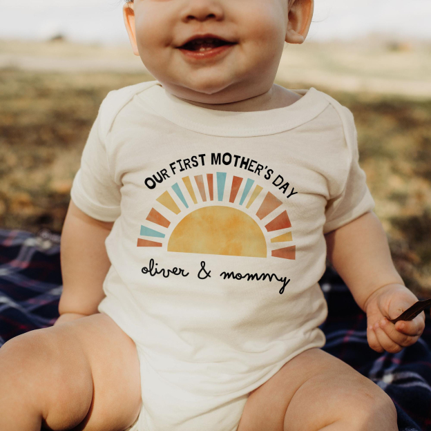 Personalized First Mother's Day Baby Cozy Onesie| BBcloth2212