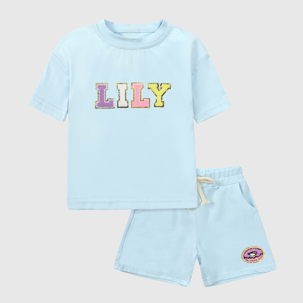 Personalized Kid Summer Hand Patch Toddler Set |Cloth218