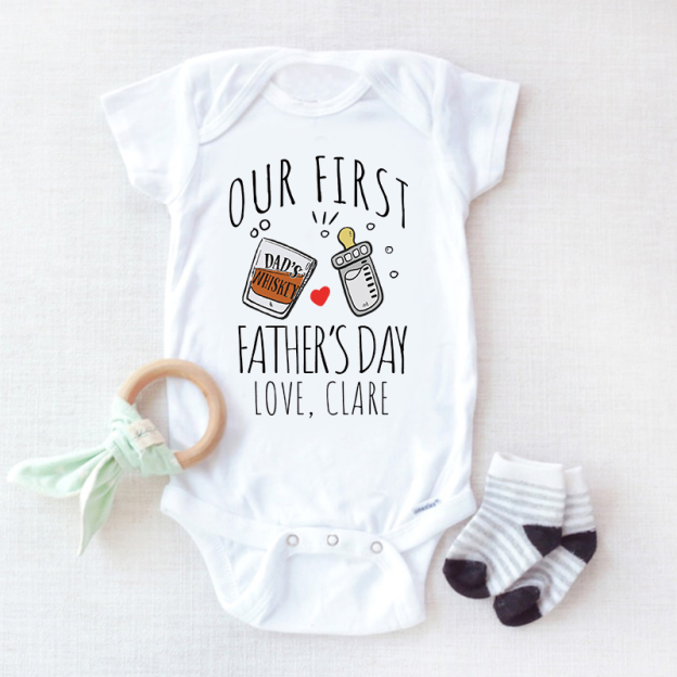 Personalized Our First Father's Day Cozy Onesie| BBcloth2220