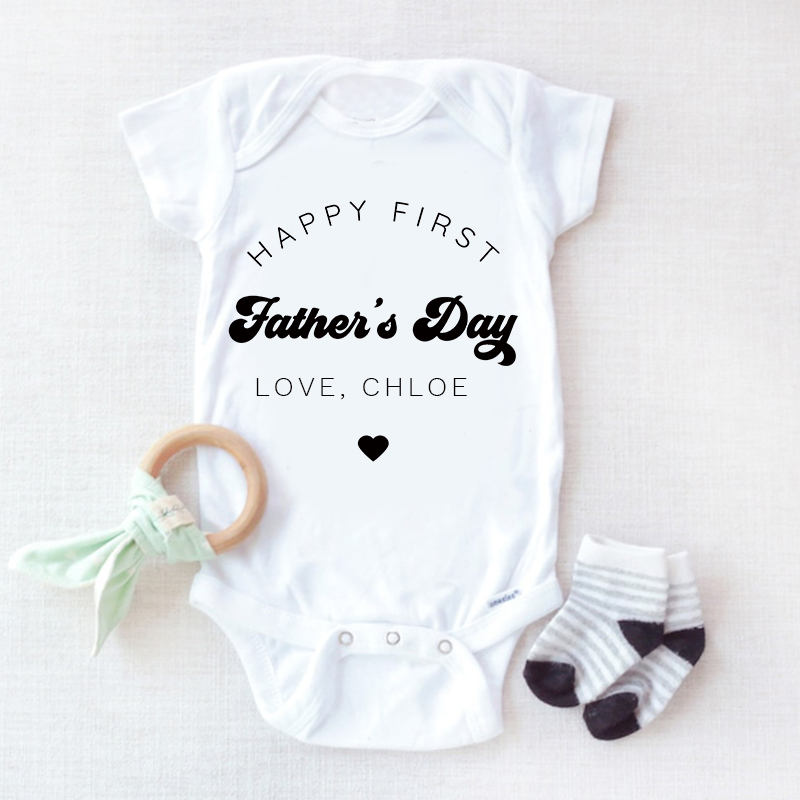 Personalized Happy First Father's Day Cozy Onesie| BBcloth2219