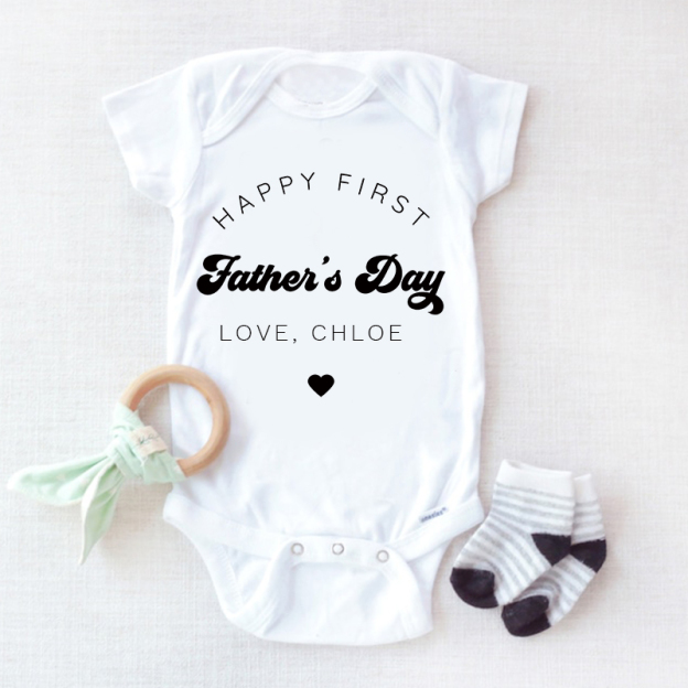 Personalized Happy First Father's Day Cozy Onesie| BBcloth2219
