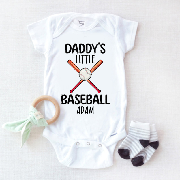 Personalized Daddy's Little Baseball Buddy Cozy Onesie| BBcloth2206