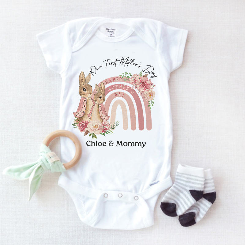 Personalized Baby First Mother's Day Cozy Onesie| BBcloth2210