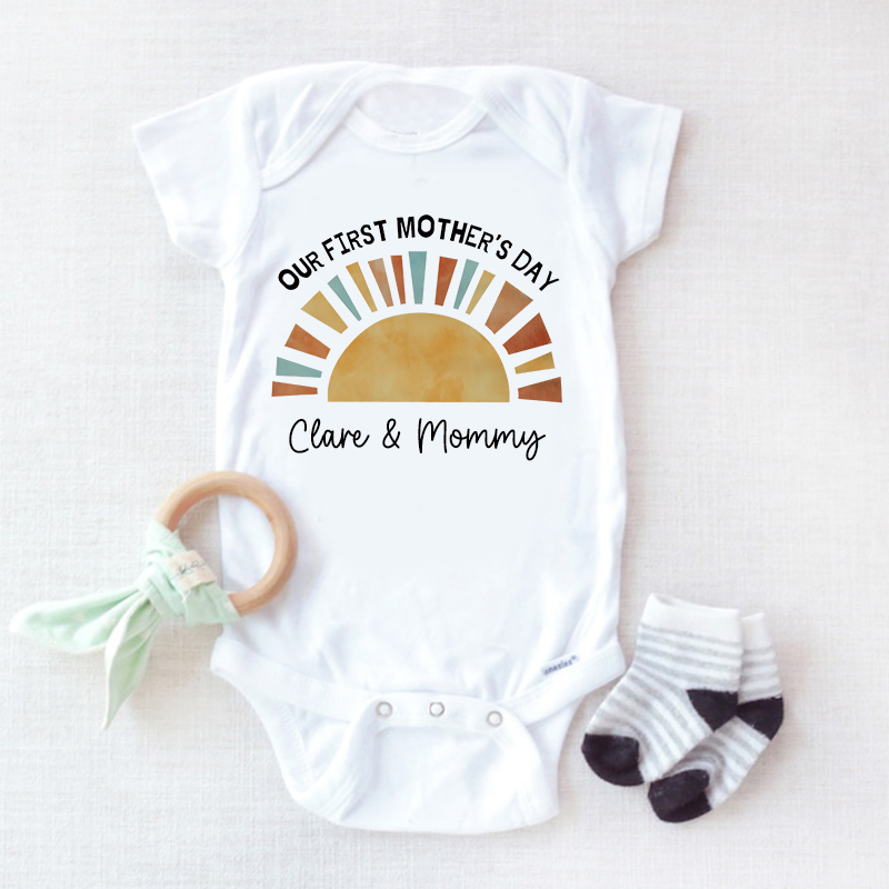 Personalized First Mother's Day Baby Cozy Onesie| BBcloth2212