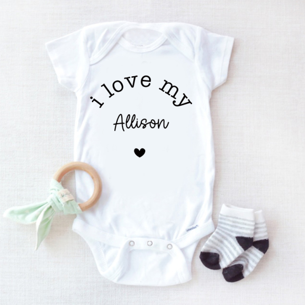 Personalized I Love My Custom Name Baby Cozy Onesie| BBcloth2213
