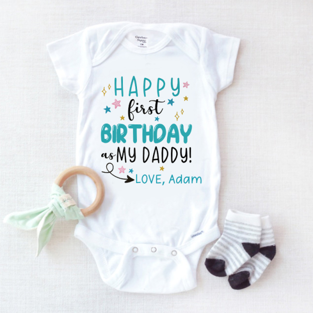 Personalized First Birthday as My Daddy Cozy Onesie| BBcloth2205