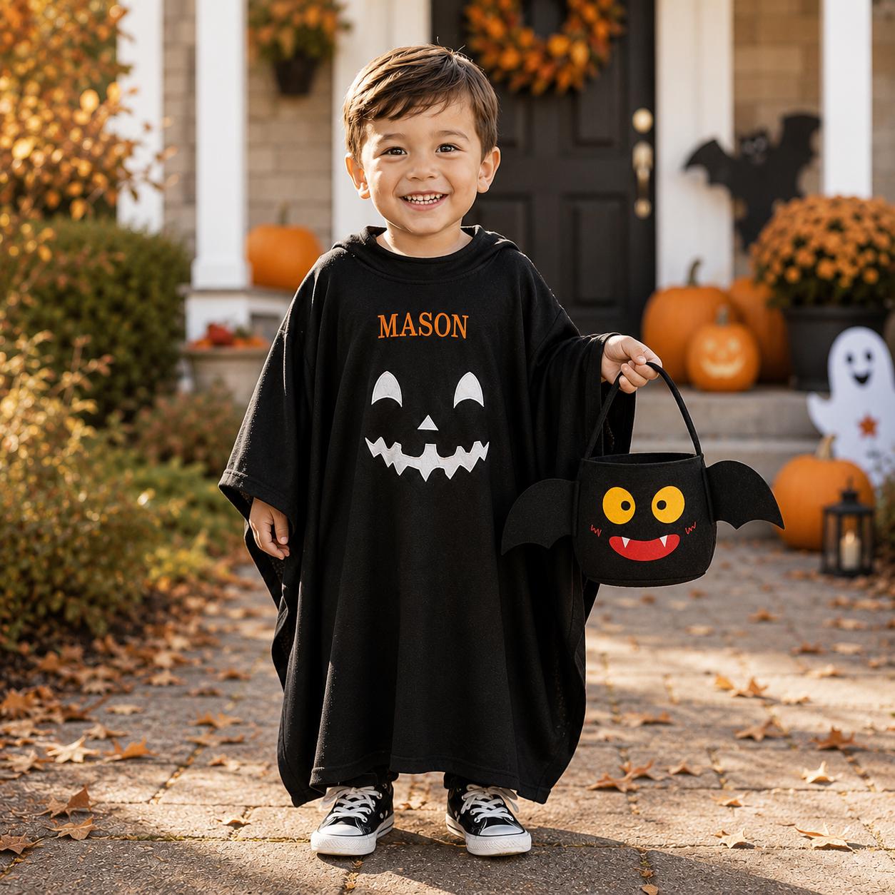 Personalized Kids Embroidered Gift Black Cape with Prop Accessories| YESHalloween20