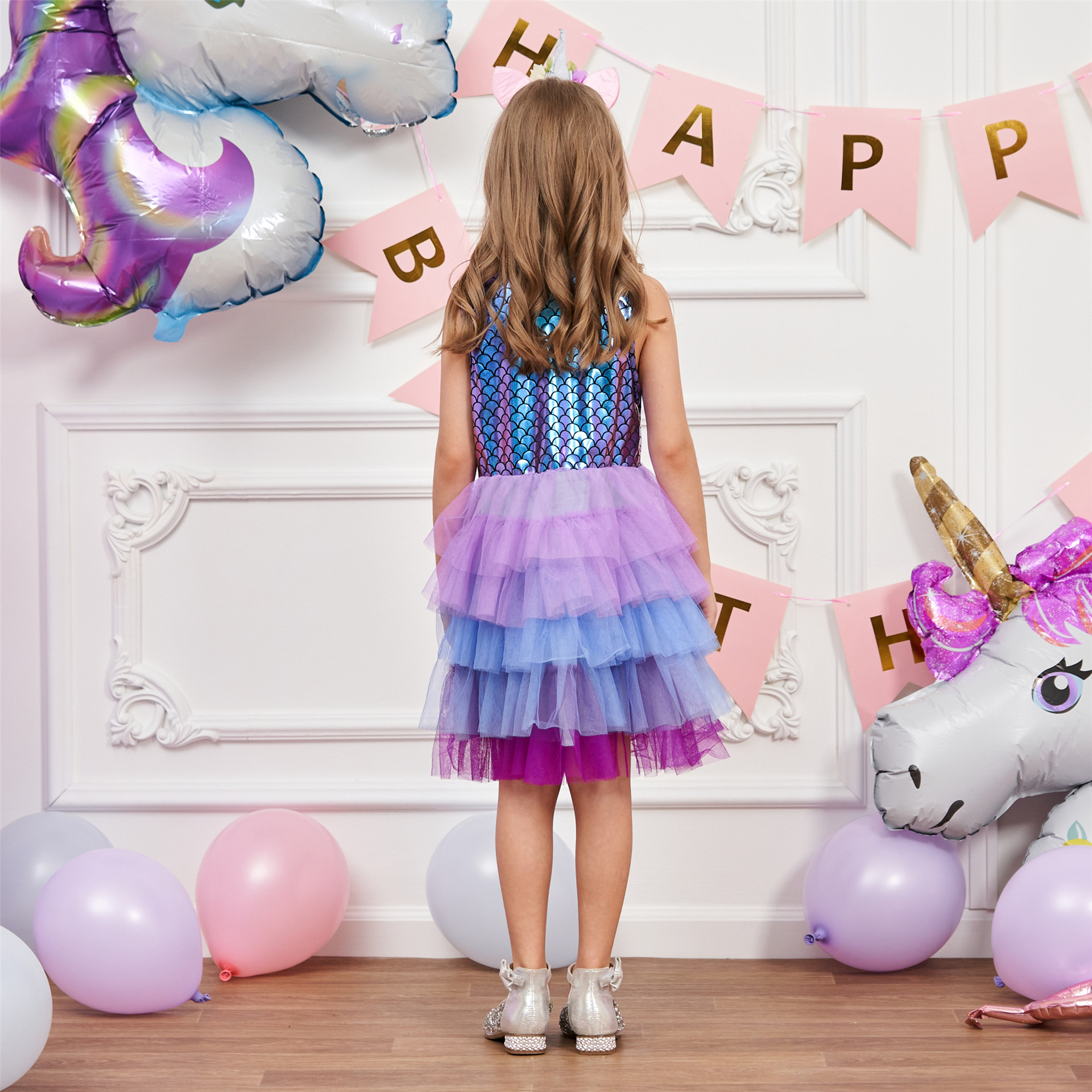 Personalized Girl Mermaid Birthday Cake Dress| Dress15