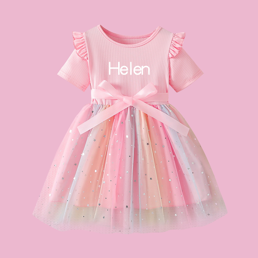 Personalized Girl Summer Rainbow Tutu Dress| Dress51