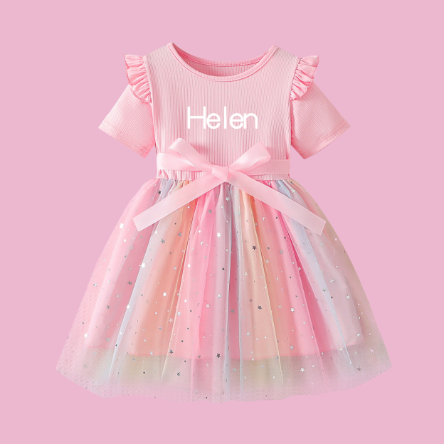 Personalized Girl Summer Rainbow Tutu Dress| Dress51