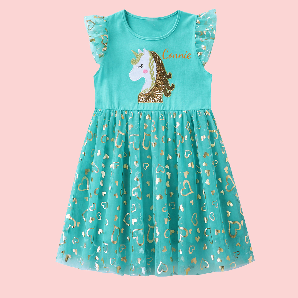 Personalized Girl Magical Unicorn Birthday Dress| Dress06