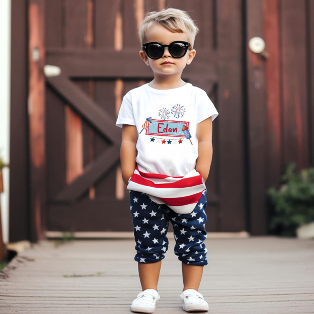 Personalized Kid 4th Of July Firework Independence T-Shirt| Cloth1452