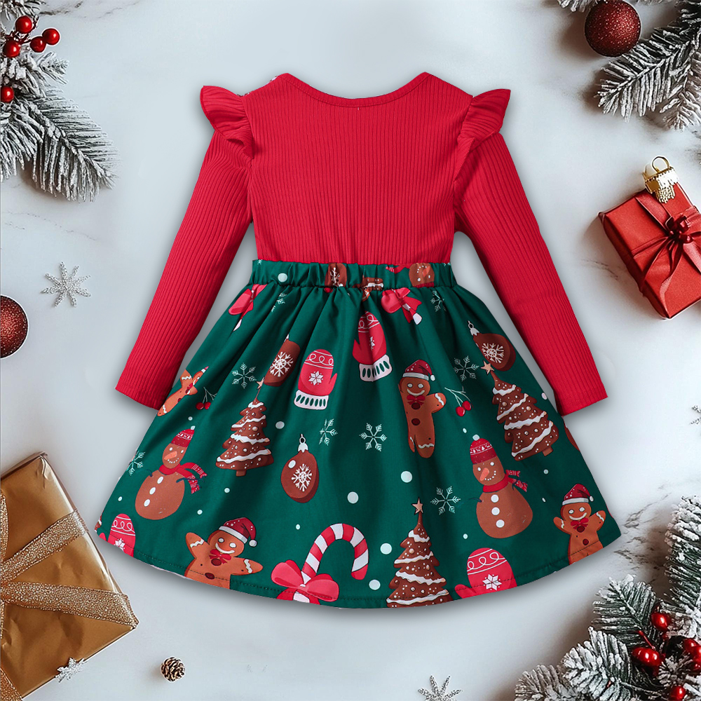 Personalized Girl Christmas Cute Bow Dress|YESMC02