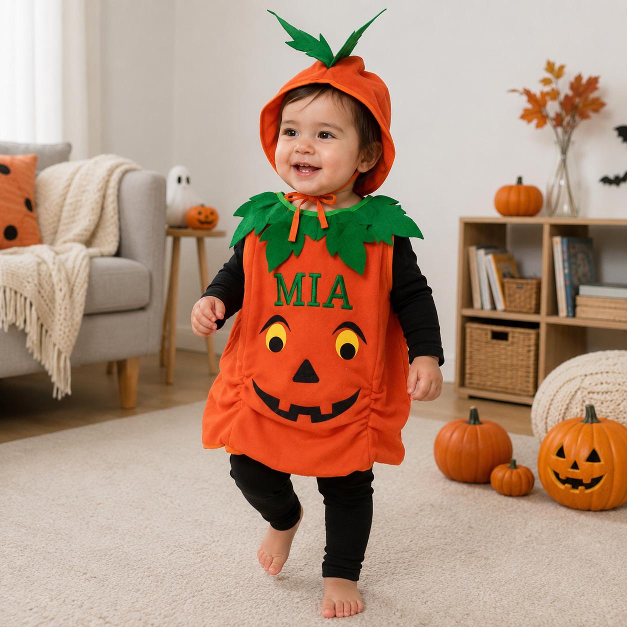 Personalized Kids Pumpkin Costume Halloween Outfit| YESHalloween17